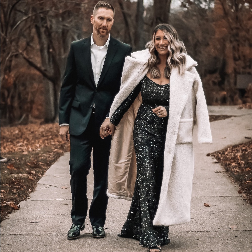 Sequin Long Sleeve Gown/ Dress - NWT